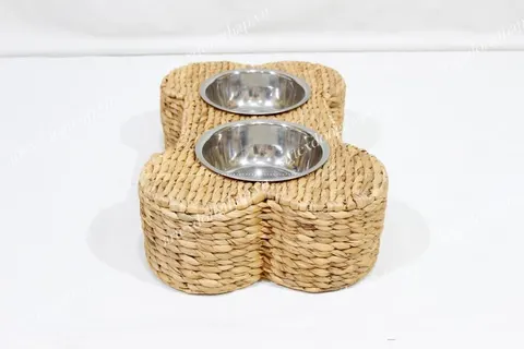 Rattan Export Water Hyacinth Pet Bowls with stand - REX-SD10339A-1NA