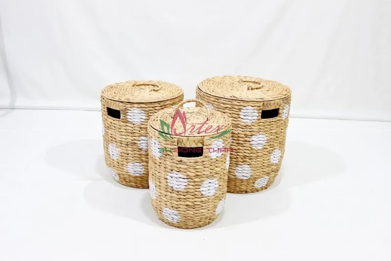 Rattan Export Water hyacinth laundry basket - REX-SD10516A-3MC