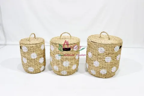 Rattan Export Water hyacinth laundry basket - REX-SD10516A-3MC