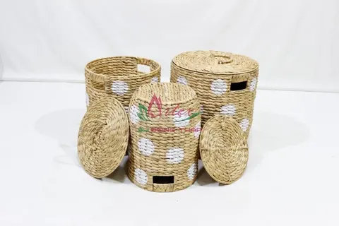 Rattan Export Water hyacinth laundry basket - REX-SD10516A-3MC