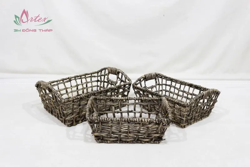 Rattan Export Woven Water Hyacinth Basket for Storage Home - REX-SD10540A-3BR