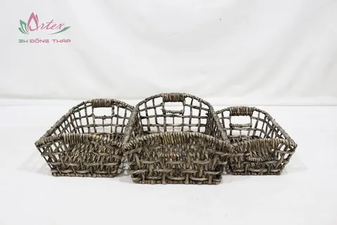 Rattan Export Woven Water Hyacinth Basket for Storage Home - REX-SD10540A-3BR