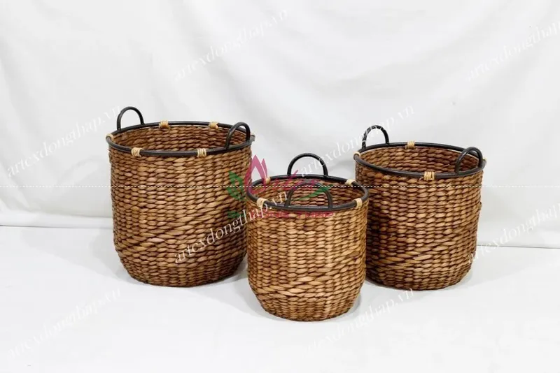 Rattan Export Water hyacinth Storage Basket - REX-SD10542A-3BR