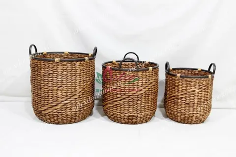 Rattan Export Water hyacinth Storage Basket - REX-SD10542A-3BR