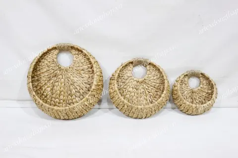 Rattan Export Hand-Woven Natural Wall Decor, water hyacinth - REX-SD10744A-3NA