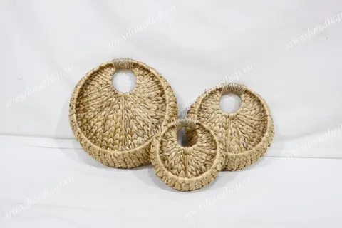 Rattan Export Hand-Woven Natural Wall Decor, water hyacinth - REX-SD10744A-3NA