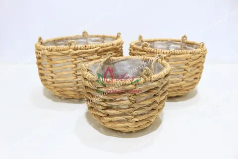 Rattan Export Water hyacinth Hanging planter - REX-SD1695A-3NA