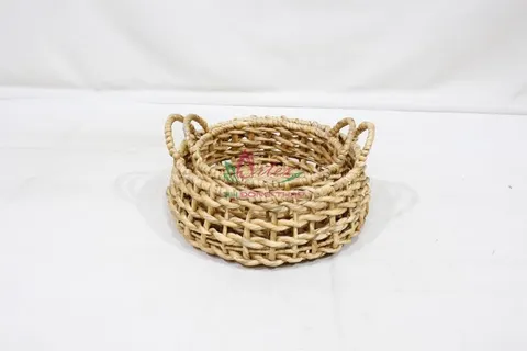 Rattan Export Handwoven Water Hyacinth Basket – Natural Storage Bin - REX-SD20169A-2NA