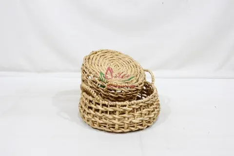 Rattan Export Handwoven Water Hyacinth Basket – Natural Storage Bin - REX-SD20169A-2NA