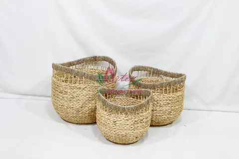 Rattan Export Water hyacinth Storage Basket - REX-SD20218A-3NA
