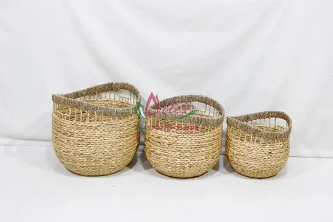 Rattan Export Water hyacinth Storage Basket - REX-SD20218A-3NA