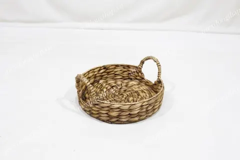 Rattan Export Hand-Woven Water Hyacinth small Tray, Storage Trays With Handles, food tray with Natural Material - REX-SD20326A-4-1BR