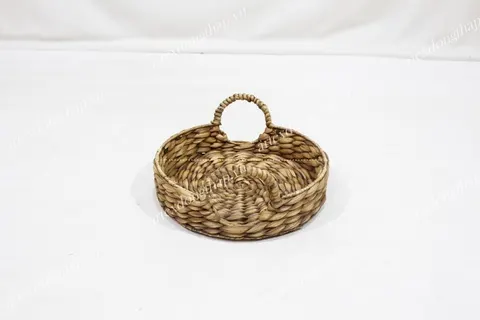 Rattan Export Hand-Woven Water Hyacinth small Tray, Storage Trays With Handles, food tray with Natural Material - REX-SD20326A-4-1BR