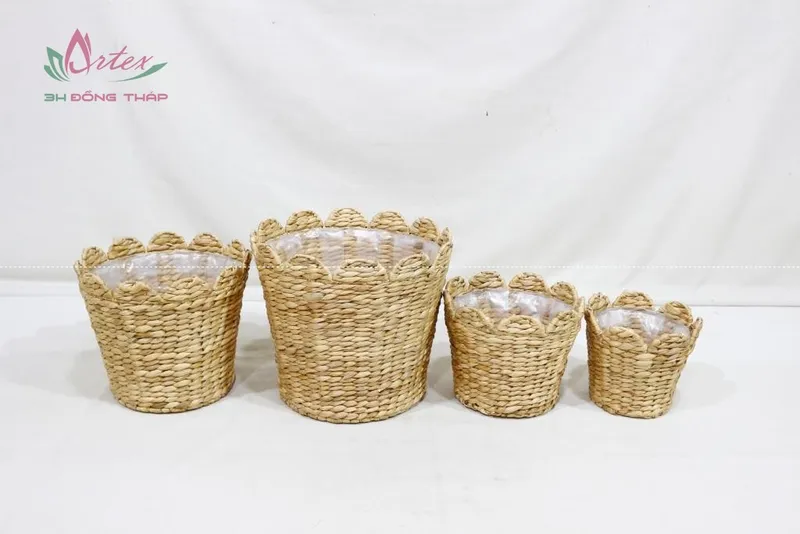 Rattan Export Vietnam Handicraft Woven Water Hyacinth Storage Basket by - REX-SD20520A-4NA
