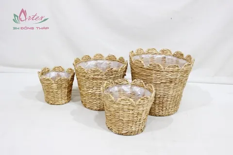 Rattan Export Vietnam Handicraft Woven Water Hyacinth Storage Basket by - REX-SD20520A-4NA