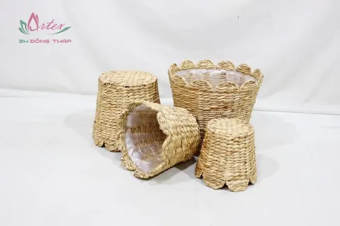Rattan Export Vietnam Handicraft Woven Water Hyacinth Storage Basket by - REX-SD20520A-4NA