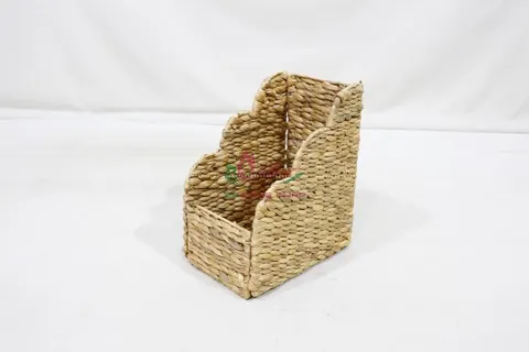 Rattan Export Handwoven Water Hyacinth Storage Basket, foldable magazine basket - REX-SD20694A-1NA