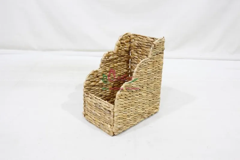 Rattan Export Handwoven Water Hyacinth Storage Basket, foldable magazine basket - REX-SD20694A-1NA
