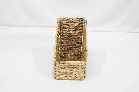 Rattan Export Handwoven Water Hyacinth Storage Basket, foldable magazine basket - REX-SD20694A-1NA