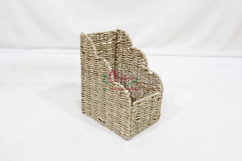 Rattan Export Handwoven Seagrass Storage Basket, foldable magazine basket - REX-SD20694B-1NA