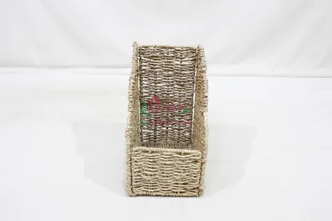Rattan Export Handwoven Seagrass Storage Basket, foldable magazine basket - REX-SD20694B-1NA