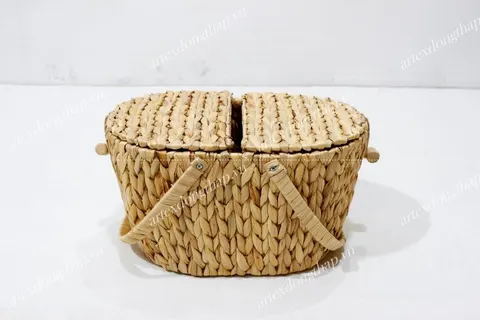 Rattan Export Water hyacinth Picnic Basket - REX-SD2134A-1NA