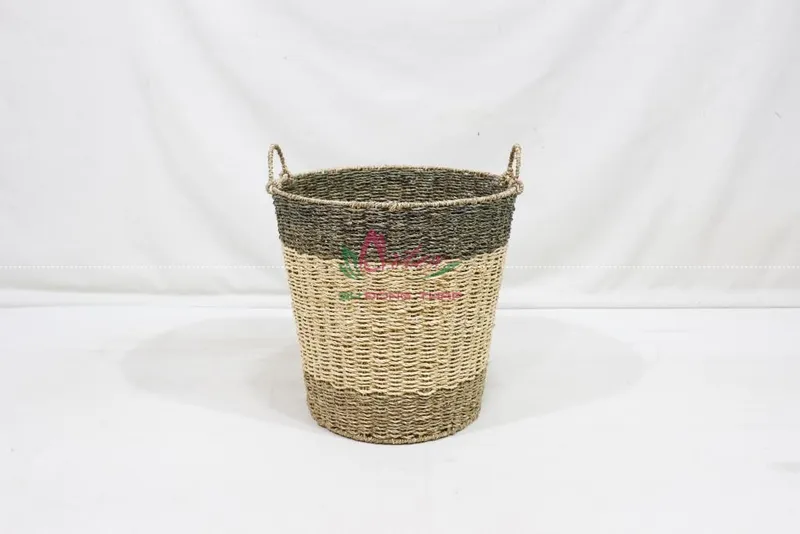 Rattan Export Handmade Round Seagrass Basket – Eco-Friendly Storage & Decor - REX-SD2287B-1MC