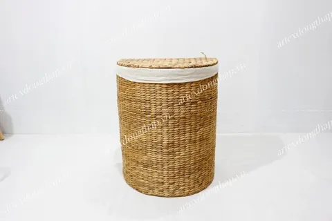Rattan Export Half round water hyacinth laundry basket - REX-SD4316B-1NA