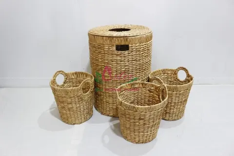 Rattan Export Water hyacinth laundry basket - REX-SD4381A-4NA