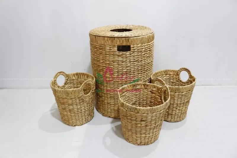 Rattan Export Water hyacinth laundry basket - REX-SD4381A-4NA