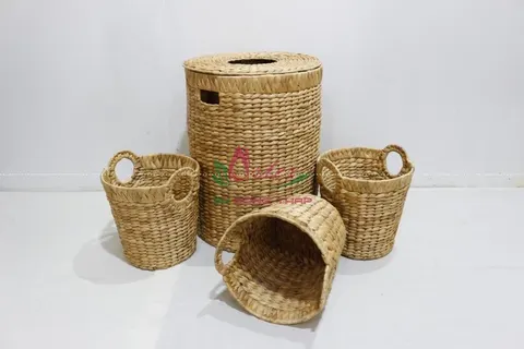 Rattan Export Water hyacinth laundry basket - REX-SD4381A-4NA