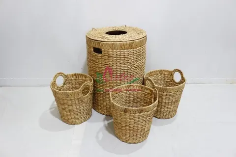 Rattan Export Water hyacinth laundry basket - REX-SD4381A-4NA