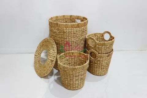 Rattan Export Water hyacinth laundry basket - REX-SD4381A-4NA