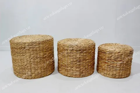 Rattan Export Water Hyacinth Stool - REX-SD5185A-3NA