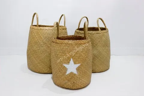 Rattan Export Palm Leaf Basket - REX-SD8677K-3NA