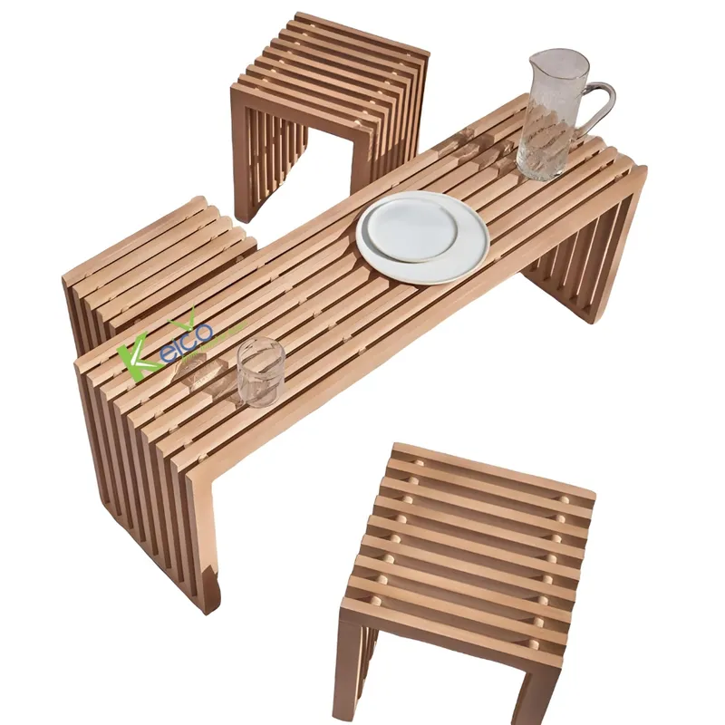 Rattan Export Bộ sưu tập ngoài trời mới – Bộ nội thất gỗ cơ bản phù hợp sân vườn - REX-KC24032301-1