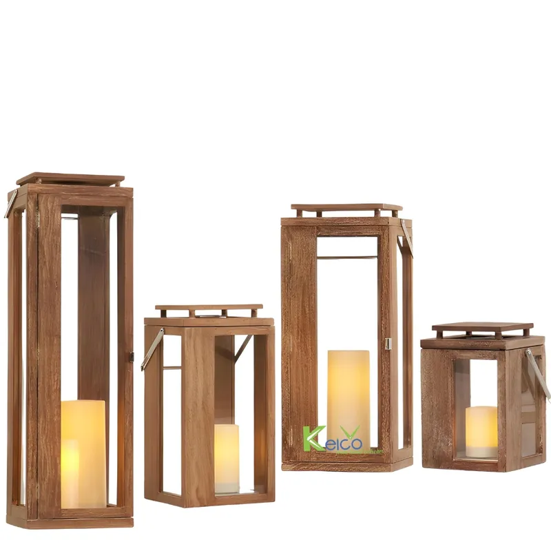 Rattan Export Bộ sưu tập ngoài trời mới – Đèn lồng gỗ chiếu sáng và trang trí sân vườn - REX-8424030202-1