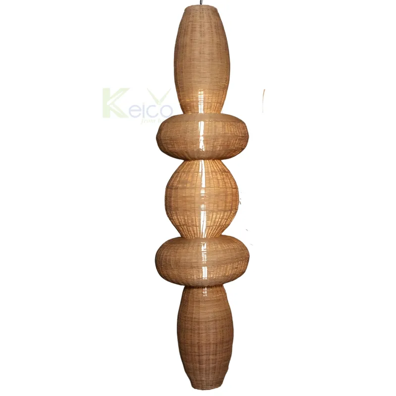 Rattan Export Besonders lange Rattanleuchten für Resort/Hotel/Restaurant, Dekorationskollektion 2024 - REX-8423060202-2-1-1-1-1-1