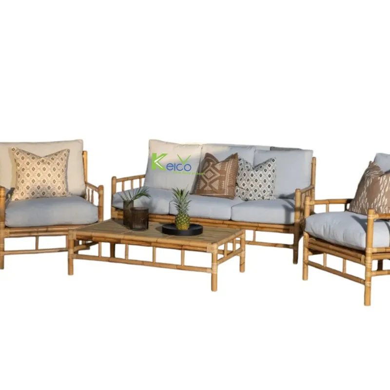 Rattan Export Conjunto de mesa y sillas de gran diseño, estilo minimalista/boho/escandinavo - REX-KC24022701-1-1