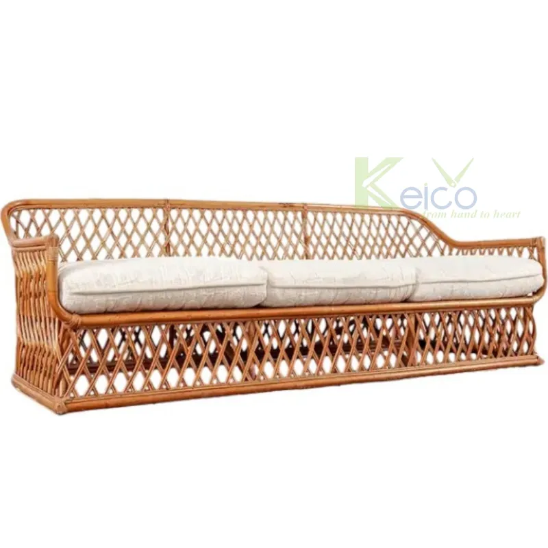 Rattan Export Hochwertiges handgeflochtenes Rattansofa für Innenräume, Zuhause, Hotel und Restaurant aus Vietnam KC23121802 - REX-8423071778-1