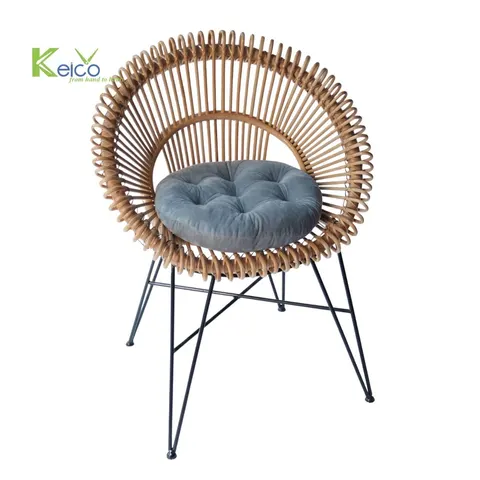 Rattan Export Silla redonda de ratán con patas de metal - REX-84230915