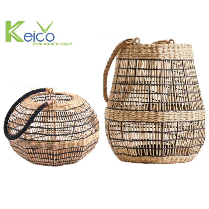 Rattan Export Unique Seagrass Round Candle Lantern - REX-8423081201