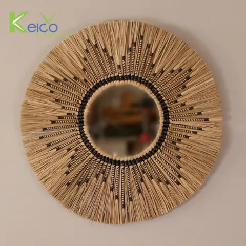 Rattan Export Best selling the natural eco-friendly rattan round mirror 80×30 cm for home decoration - REX-8423070429