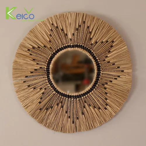 Rattan Export Bestseller: natürlicher umweltfreundlicher runder Rattanspiegel 80×30 cm für Wohndekoration - REX-8423070429