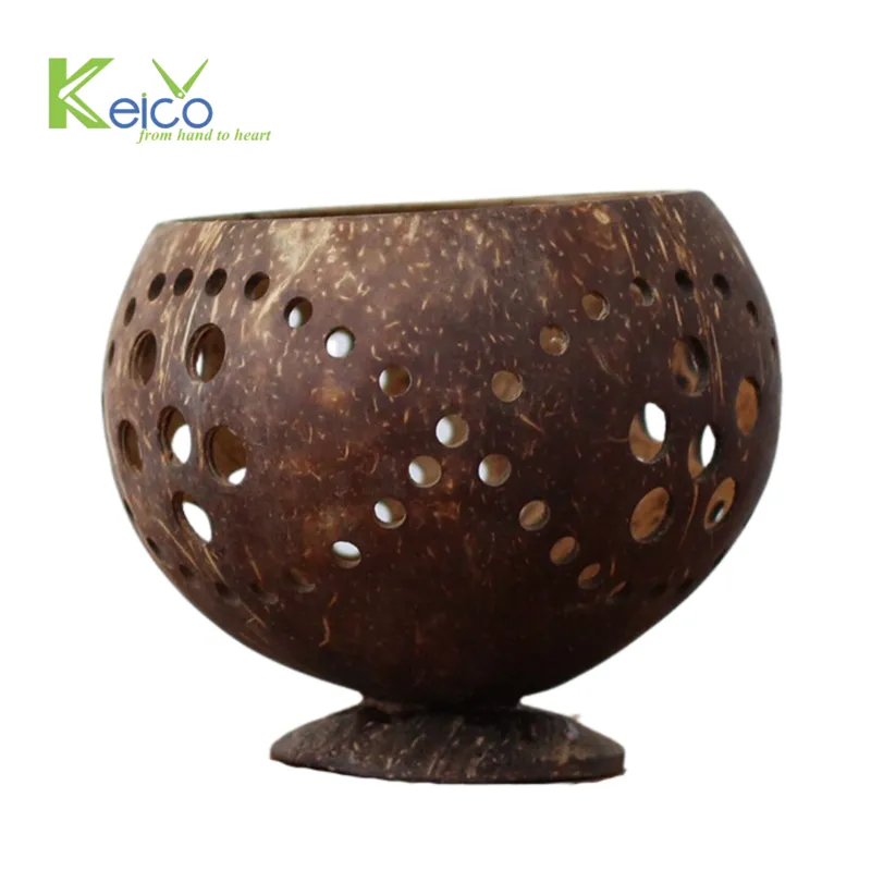 Rattan Export Đế nến dừa cắt thủ công có chân, sản xuất tại Việt Nam - REX-8423070511