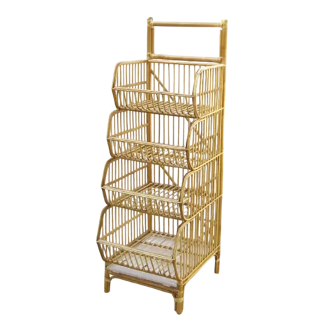 Rattan Export Natur-Rattan-Brotregal mit herausnehmbarer Krümelschale - REX-KC25111801