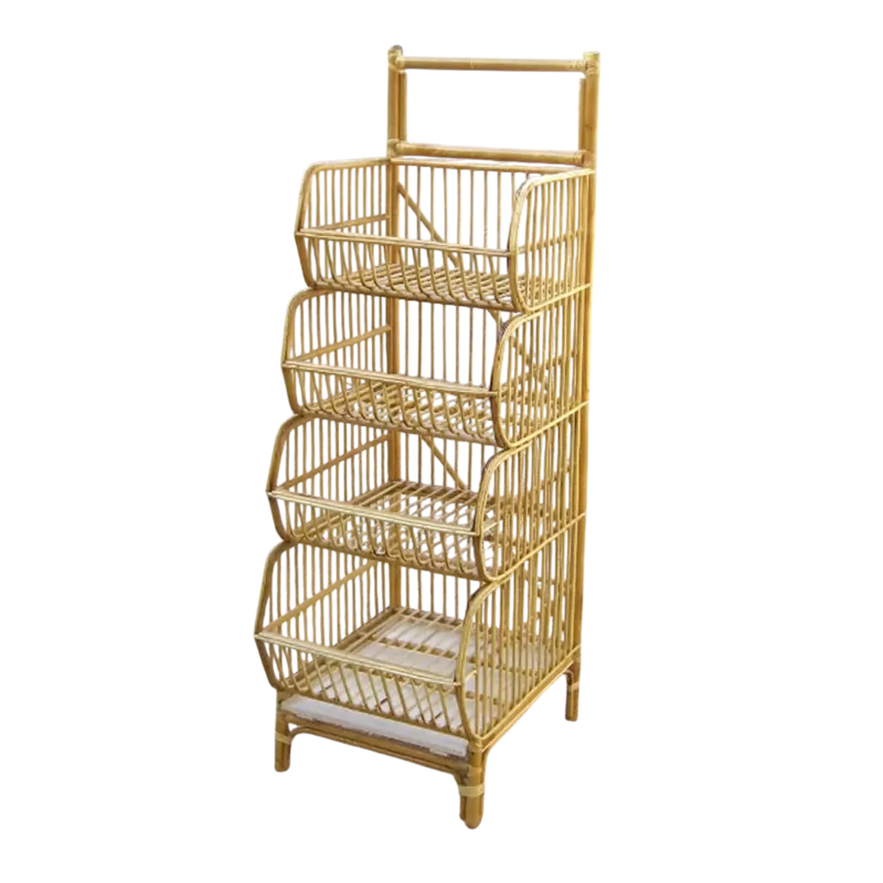 Rattan Export Kệ trưng bày bánh mì bằng mây tự nhiên có khay hứng vụn tháo rời - REX-KC25111801