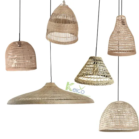 Rattan Export Vietnam Seagrass Pendant Light 2024 With Many Designs and Sizes, Natural Color Style Boho - REX-8423060201-1