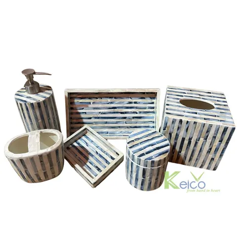 Rattan Export Accesorios de baño vietnamitas de nácar, muestra mayorista 2025 - REX-8423070452-1