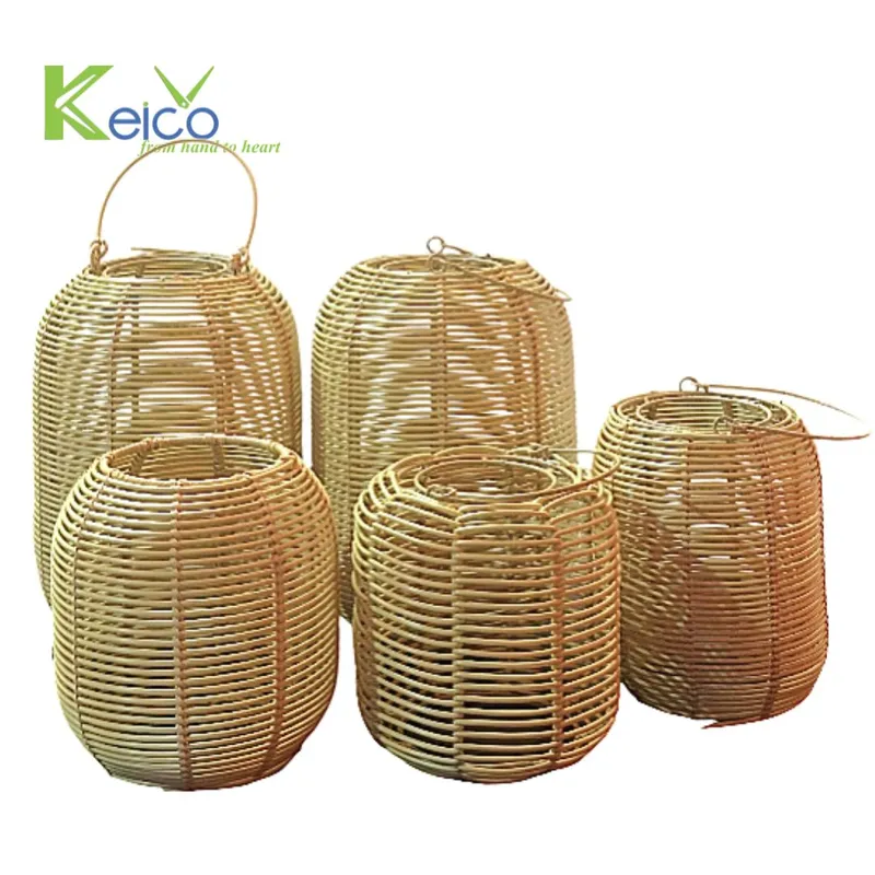 Rattan Export Solarleuchten-Kollektion aus naturfarbenem Poly-Rattan – Perfekt für Garten & Terrasse - REX-250408